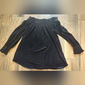 Veronica M100% Black Velvet Long Sleeve TopWomen's Size Large